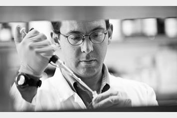 Dr. Becknell in the lab