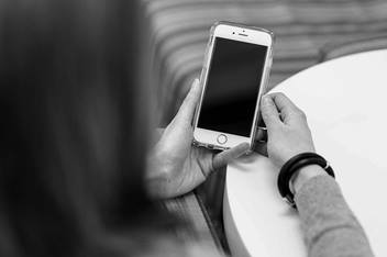 person looking at phone