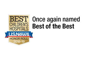 image of US News best children's hospital badge