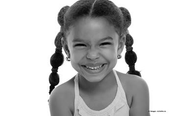 Little girl with pigtails