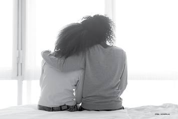Two kids hugging