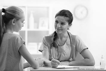 Medical assessment between provider and patient.