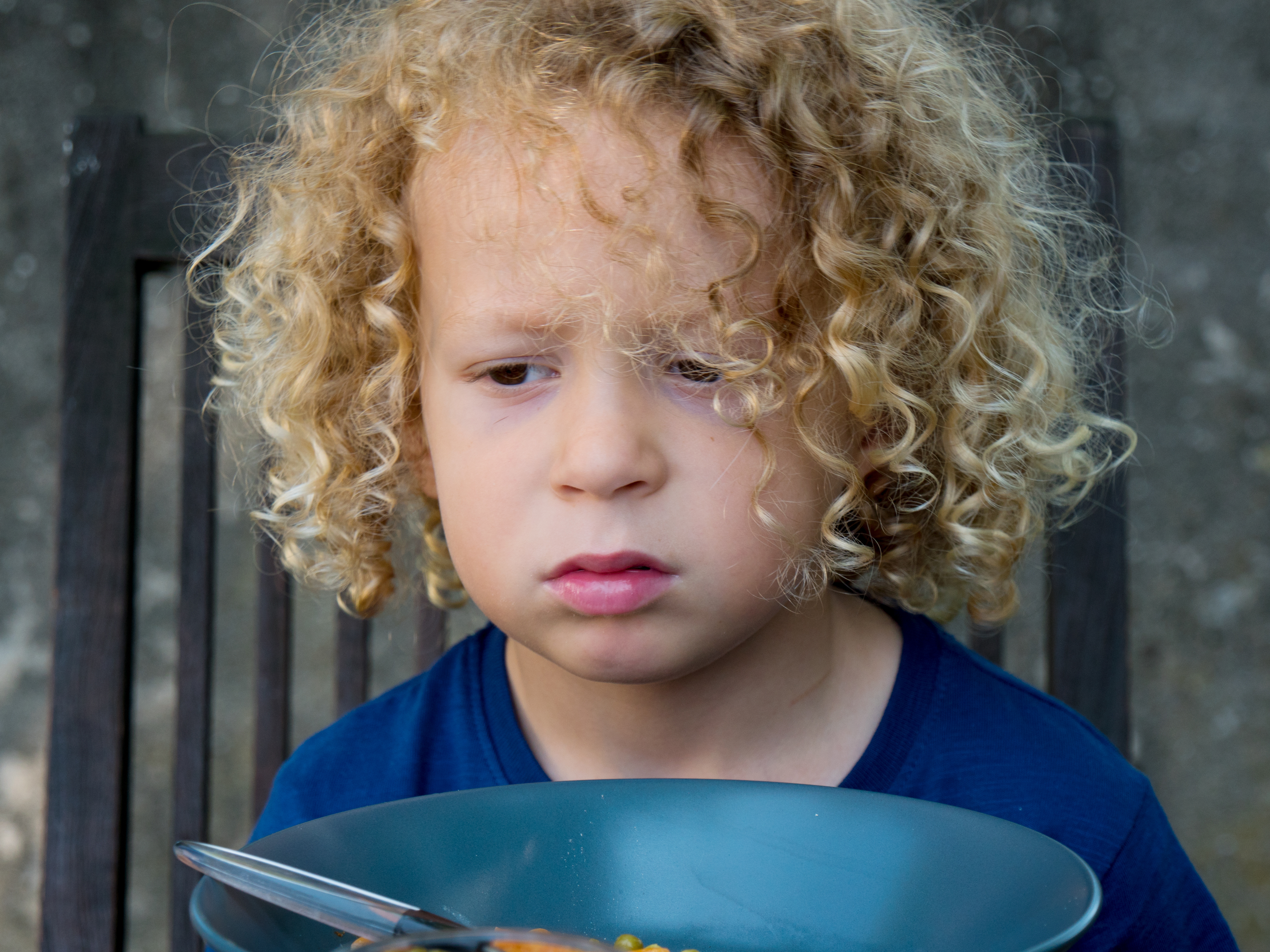 young child looking upset