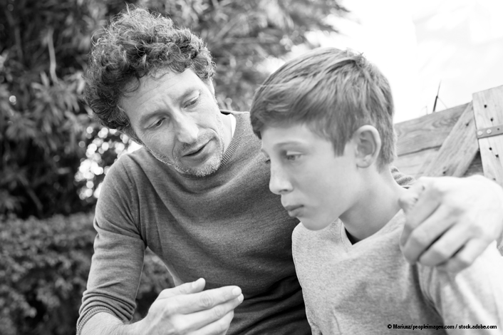 a father talking to his son about suicide