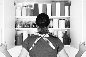 person opening their pantry