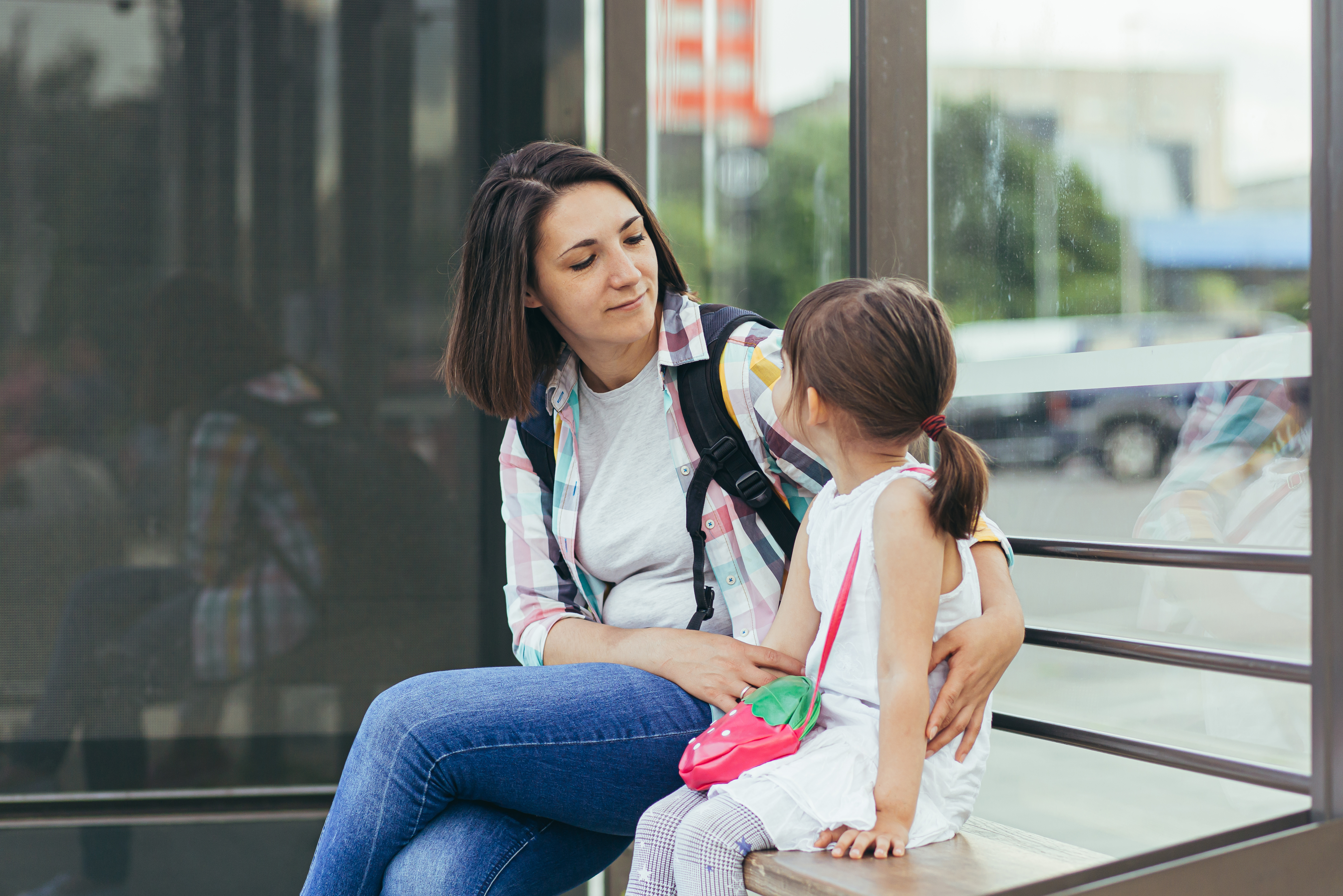 mom and daughter talking