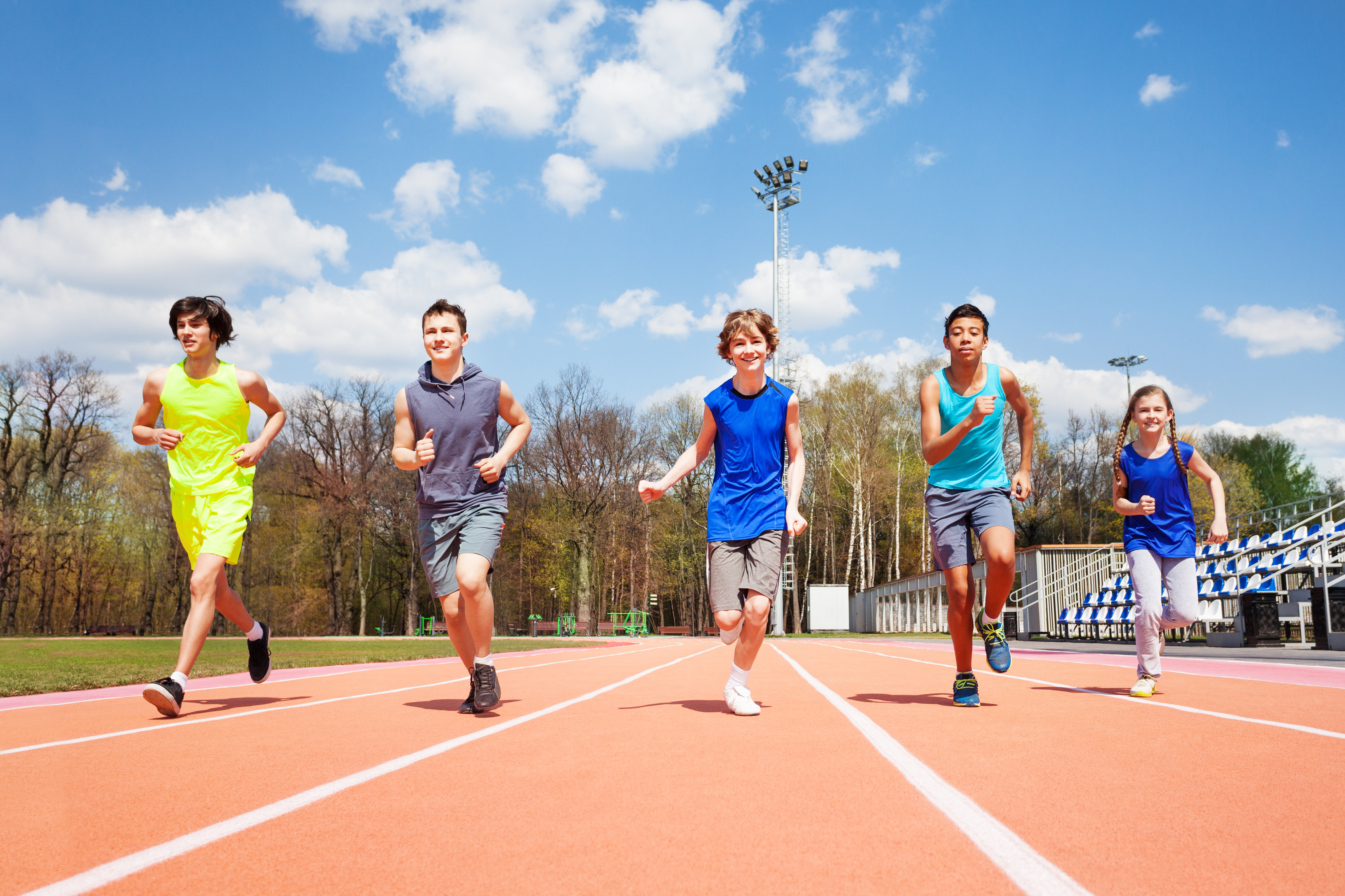 young runners competing on a track