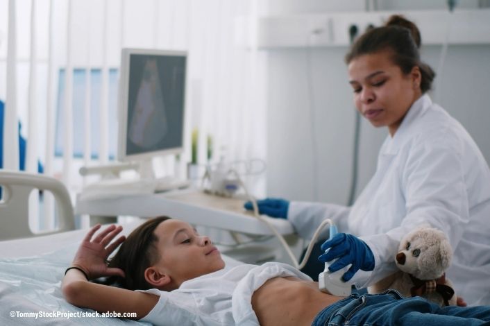 child getting an ultrasound done