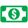 Green and white money icon