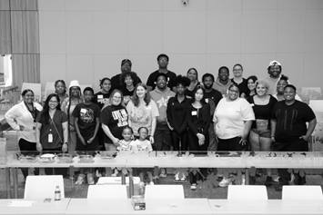 A large group of students