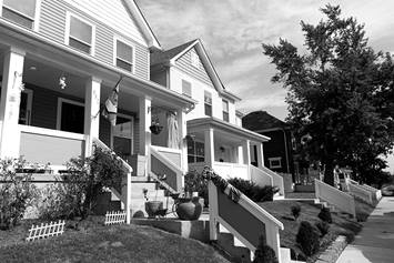 A row of houses in Columbus, Ohio