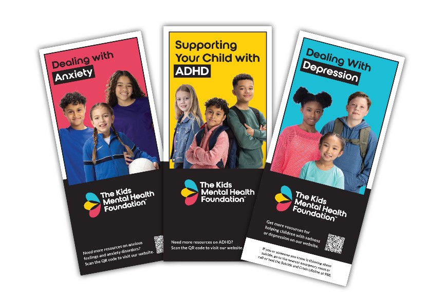 Image showcasing the colorful front covers of the Anxiety, ADHD and Depression Guides