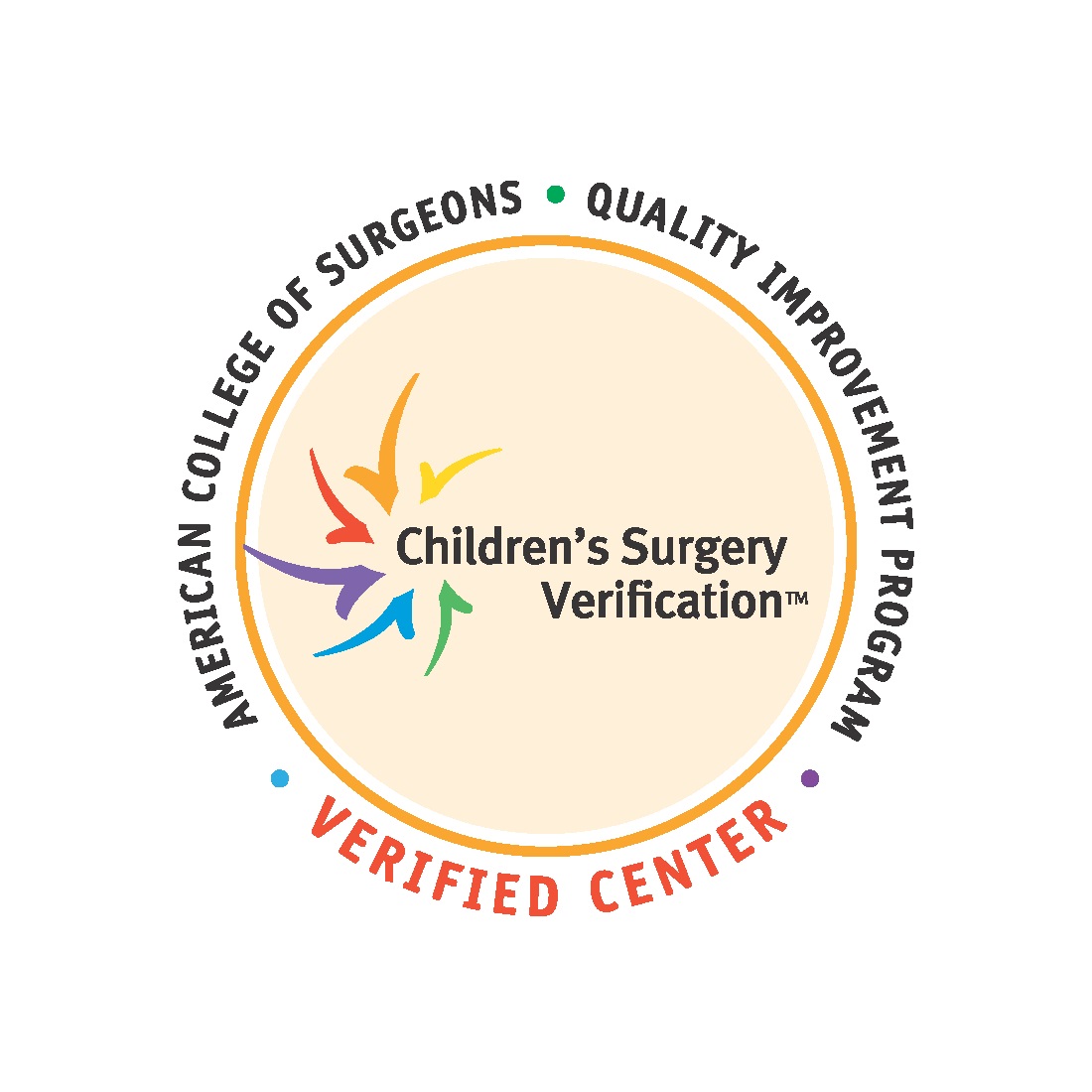 Level 1 Children's Surgery Center by the American College of Surgeons Children's Surgery Verification Logo