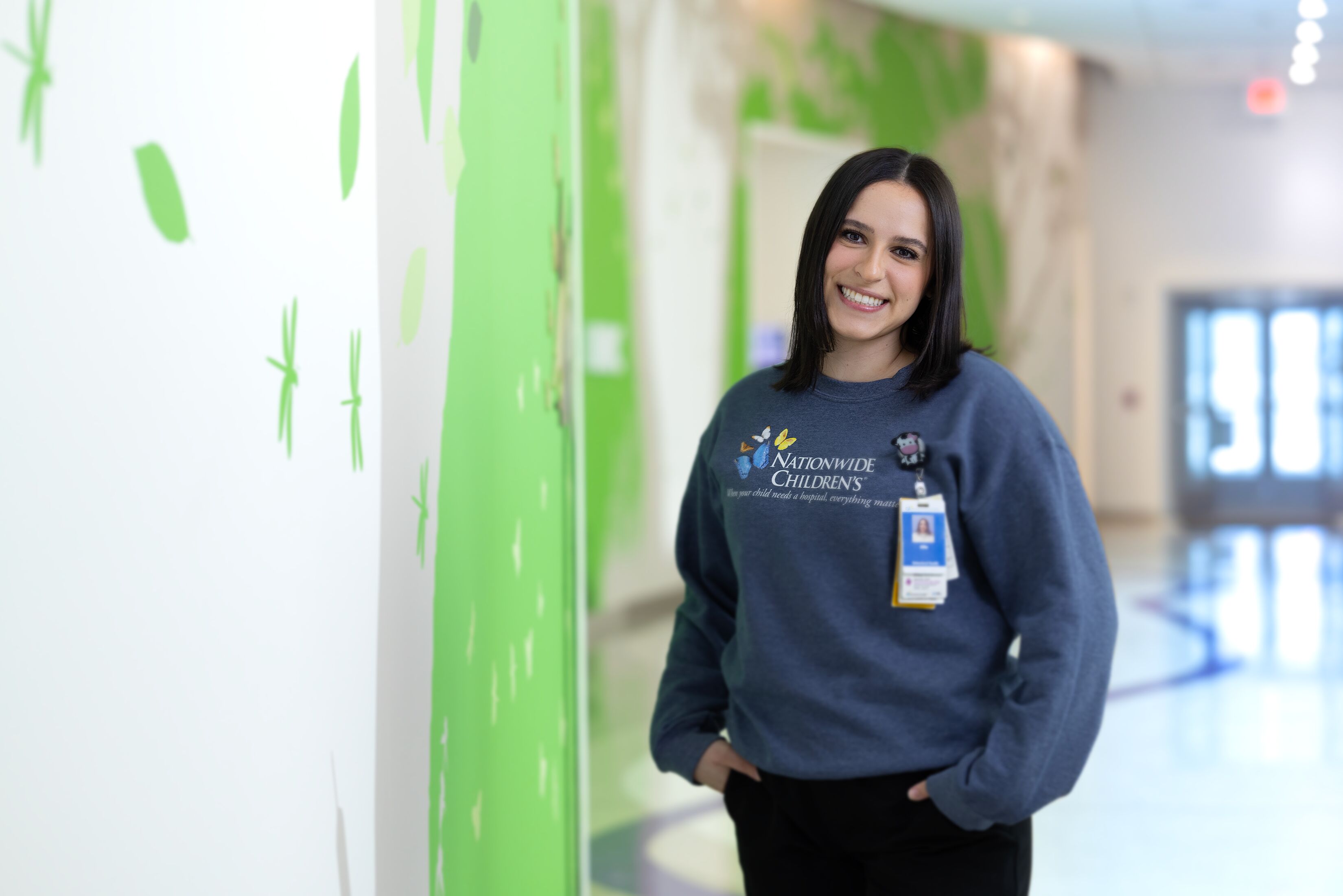 Nationwide Children's employee standing in hallway