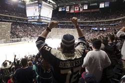 Blue Jackets fan cheering