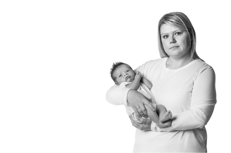 Mother holding infant baby