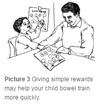 Child receiving rewards.