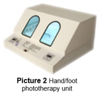 Hand/foot phototherapy unit