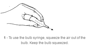 using a bulb syringe