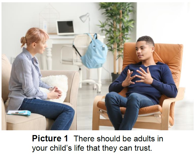 Teen talking to mental health provider