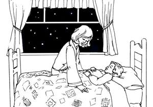 mother with child while the child tries to fall asleep