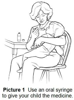 Using an oral syringe to give your child medicine 