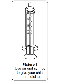 Using an oral syringe to give your child medicine 