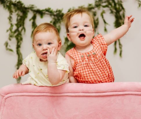 Addie and Millie on their first birthday