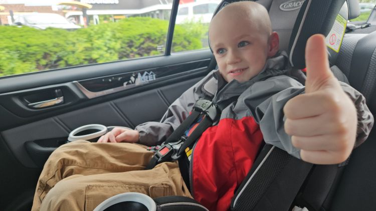 Evan giving a thumbs up