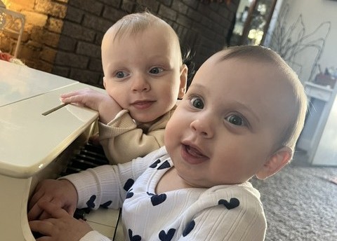 Twins playing together