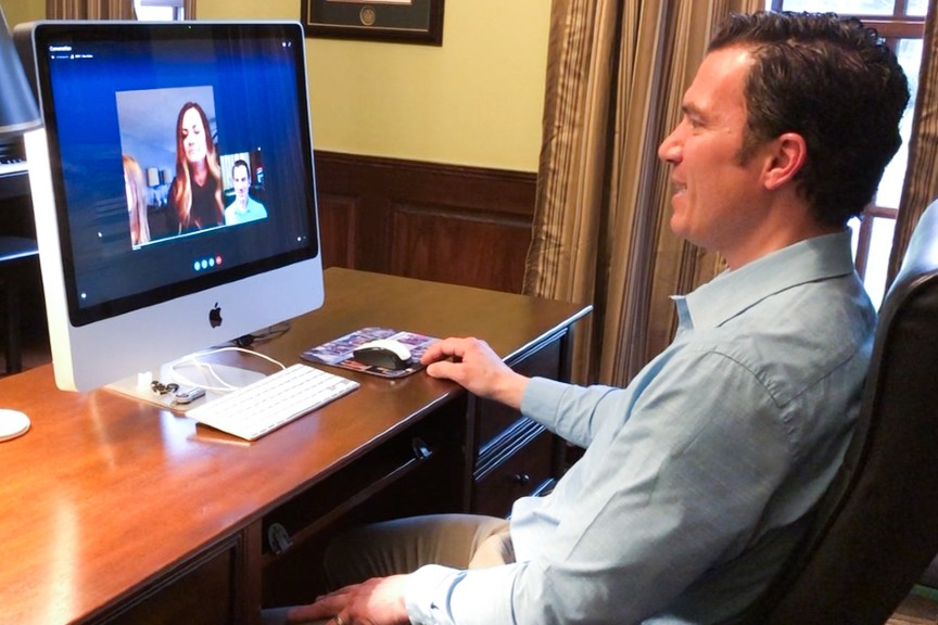 Dr. Stukus conducts a telehealth visit with a patient and her mom