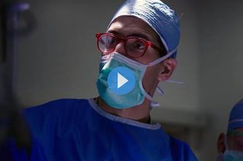 Video still of Ihab Halaweish, MD, pediatric surgeon in the Division of Pediatric Surgery and Center for Colorectal & Pelvic Reconstructive Surgery.