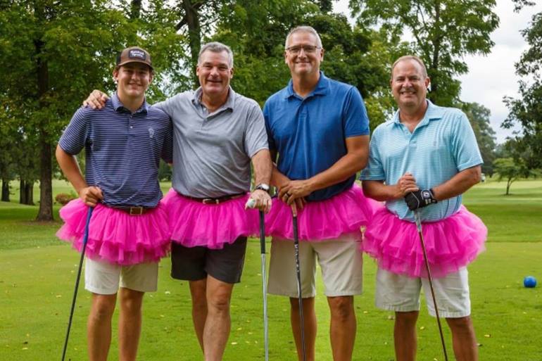 Golfers in tutus