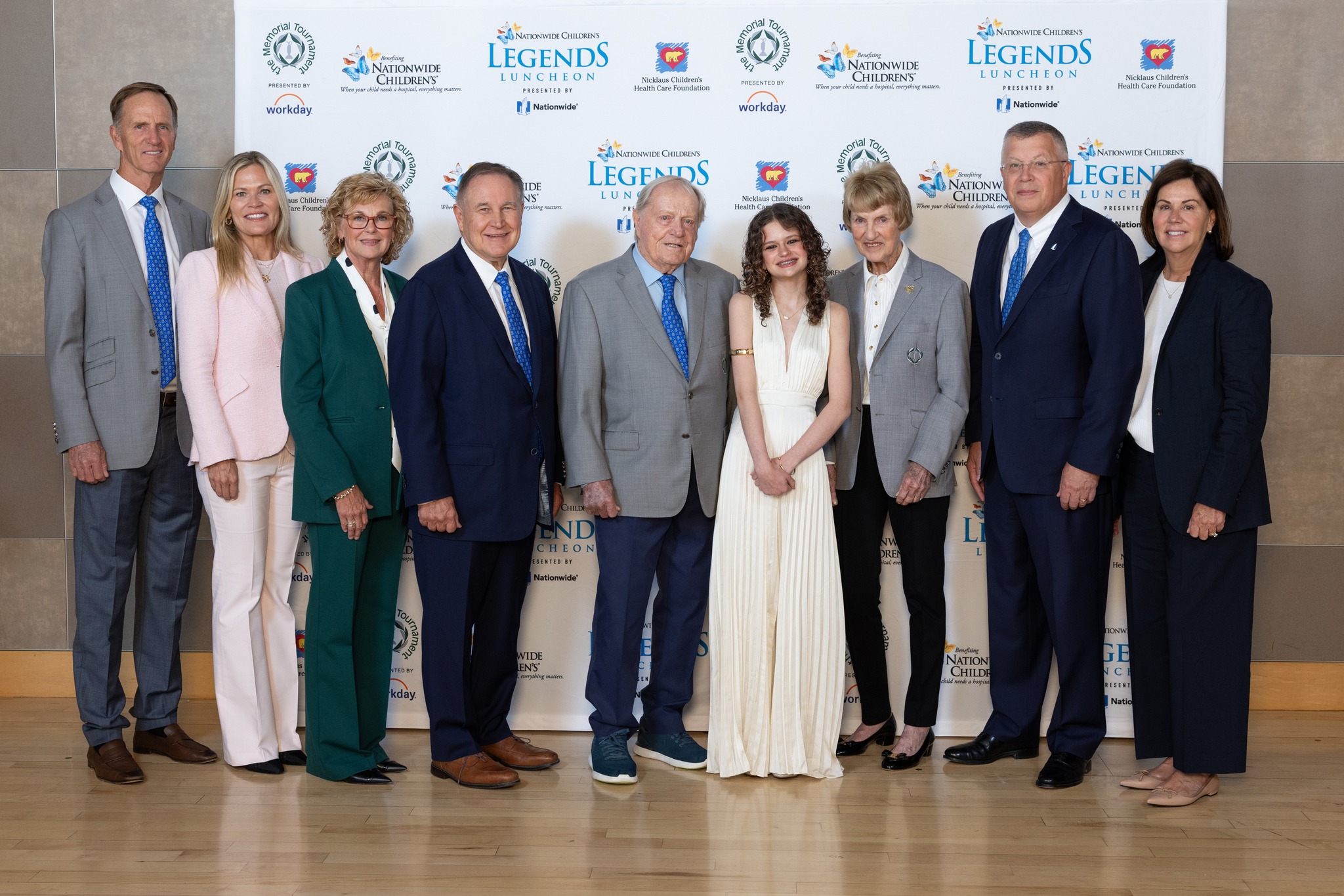 Jack Nicklaus and Nationwide Children's Hospital leaders celebrating the annual Memorial Tournament and the hospital's patient champions.
