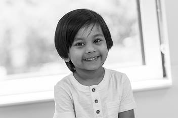 Patient smiling in exam room