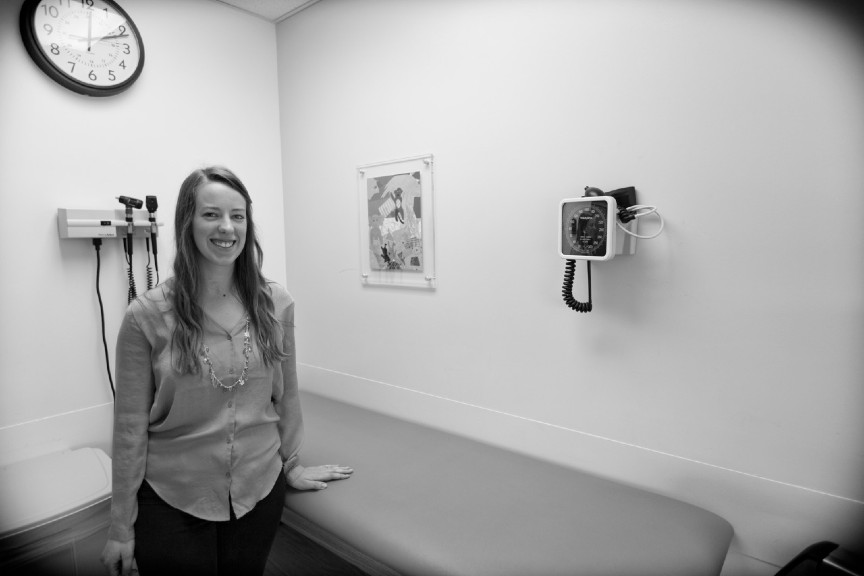 Jacy standing in a clinical room