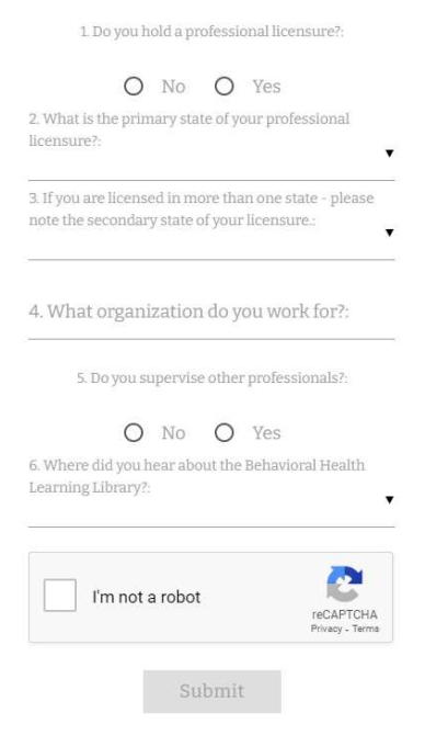 Screenshot showing multiple questions in a web-based form