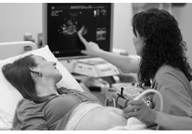 Pregnant Woman Receiving Fetal Echo