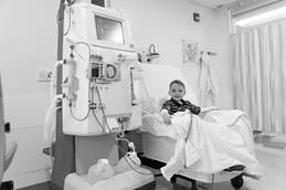 Patient receiving dialysis treatment